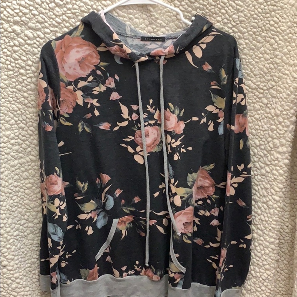 Floral hooded sweatshirt